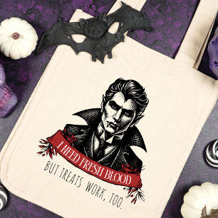 I Need Fresh Blood Vampire Halloween Tote Bag