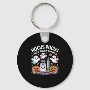I Need Insulin To Focus Funny Halloween Diabetic  Keychain
