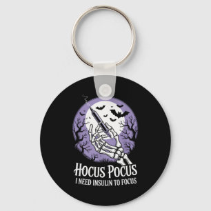 I Need Insulin To Focus Halloween Funny Design  Keychain