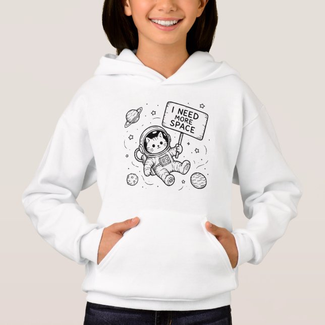 I Need More Space Funny Cat Astronaut (Front)