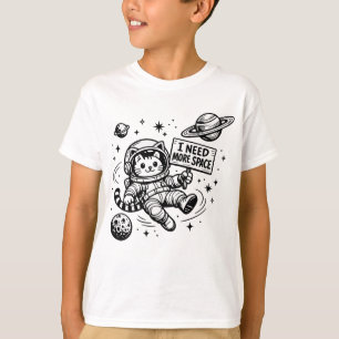 I Need More Space Funny Cat Astronaut T-Shirt