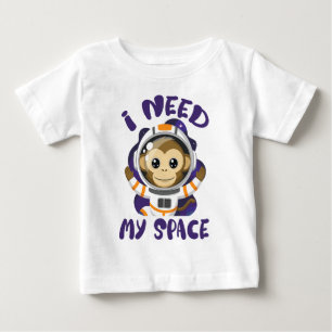 I Need My Space Astronaut Monkey Kids Baby T-Shirt