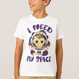 I Need My Space Astronaut Monkey Kids T-Shirt