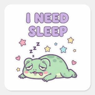 I Need Sleep Frog Sticker Cute Sleepy Frog Exhaust