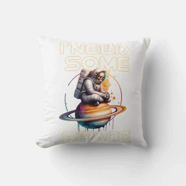 i need some space for space lovers throw pillow (Front)