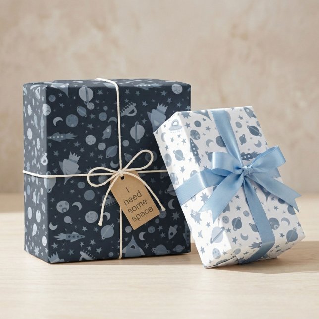 I Need Some Space UFO Rocket Planet Pattern Cute Wrapping Paper Sheet (I Need Some Space UFO Rocket Planet Pattern Cute Wrapping Paper Sheets
)