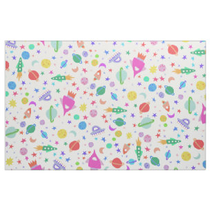 I Need Some Space Universe UFO Pattern Fabric