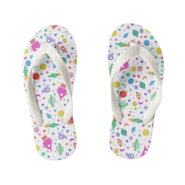 I need some Space Universe UFO PLanets Pattern Kid's Flip Flops (Footbed)