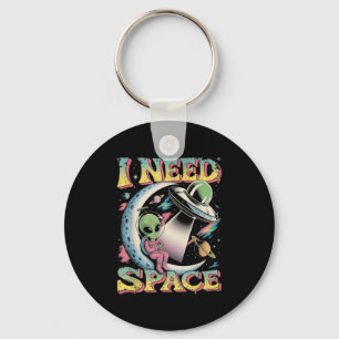 I Need Space Astronomy Alien Retro  Keychain