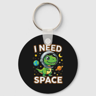 I Need Space Cute Dino Astronaut  Keychain