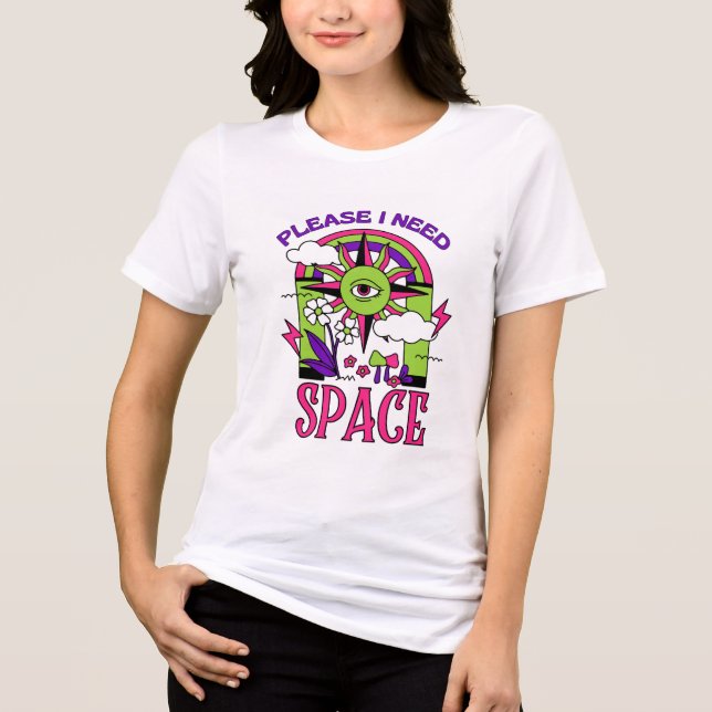 I need space design t-shirt Tri-Blend shirt (Front)