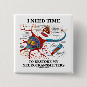 I Need Time To Restore My Neurotransmitters 2 Inch Square Button