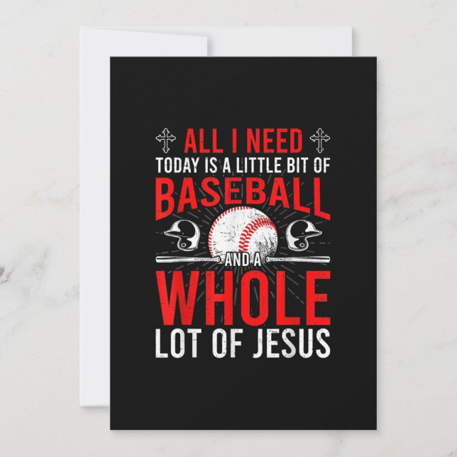 I Need Today Is Baseball A Lot Of Jesus Baseball Save The Date (Front)