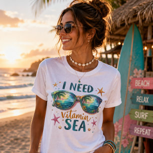 I Need Vitamin Sea Summer Beach Tri-Blend Shirt