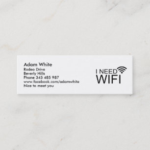 I need wifi internet mini business card