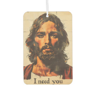 I Need You Retro Christ Air Freshener