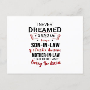 I Never Dreamed I'd End Up Being A Son-In-Law Announcement Postcard