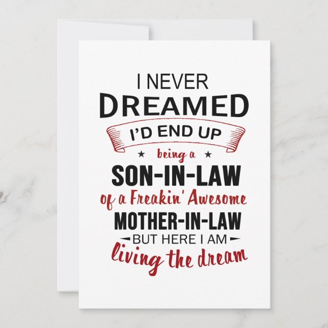 I Never Dreamed I'd End Up Being A Son-In-Law Save The Date (Front)