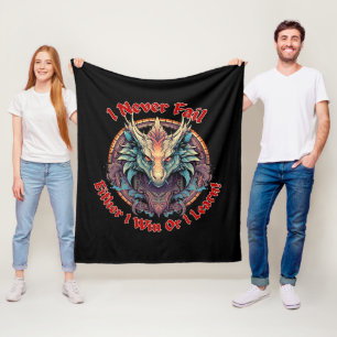 I Never Fail Either I Win or I Learn! on Black Fleece Blanket