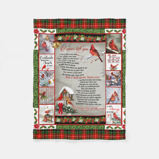 I Never Left You, Christmas Cardinal Quilt Blanket (Front)