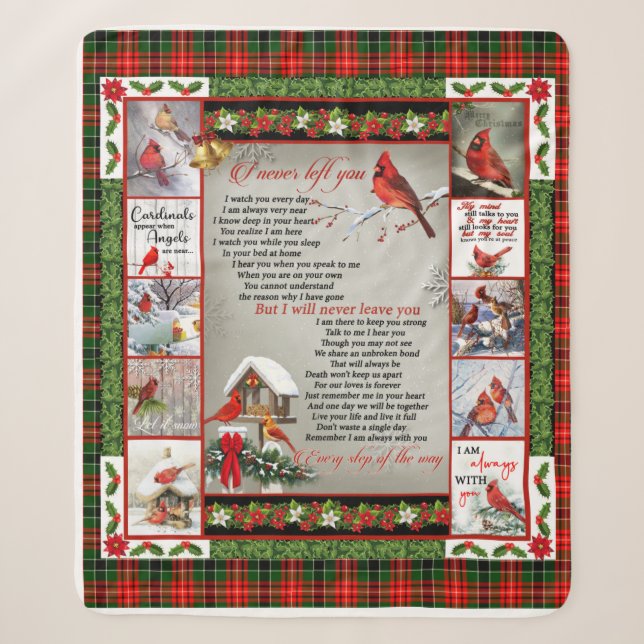 I Never Left You, Christmas Cardinal Quilt Blanket (Front)