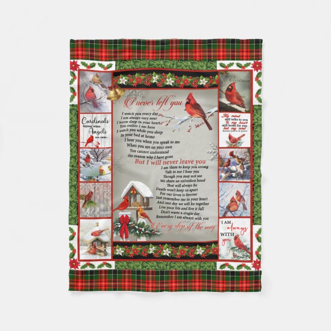 I Never Left You, Christmas Cardinal Quilt Blanket (Front)