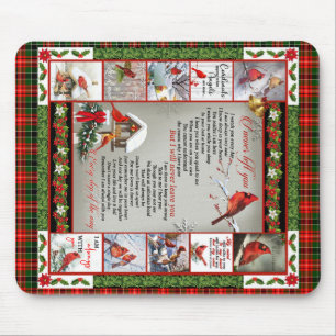 I Never Left You, Christmas Cardinal Quilt Blanket Mouse Pad