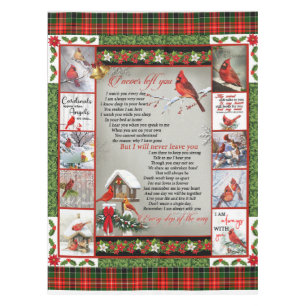 I Never Left You, Christmas Cardinal Quilt Blanket Tablecloth