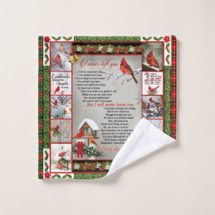 I Never Left You, Christmas Cardinal Quilt Blanket Wash Cloth