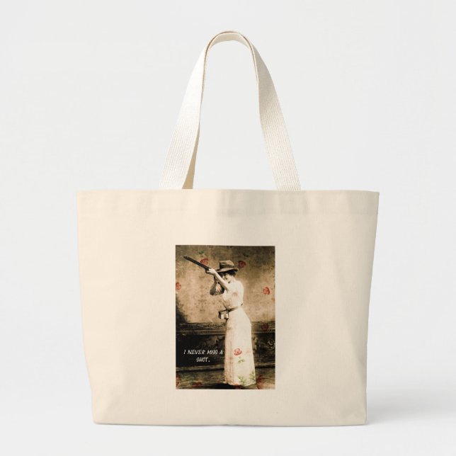 I Never Miss A Shot Large Tote Bag (Front)
