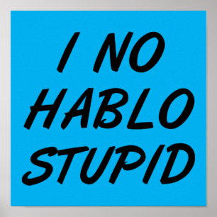 I No Hablo Stupid Funny Poster Signe