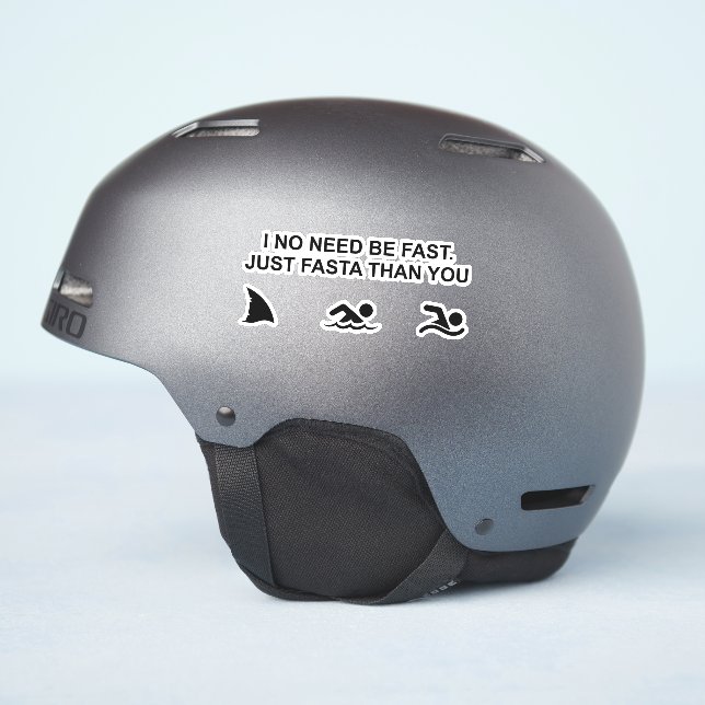 I No Need Be Fast (Shark) Sticker (Helmet Side)