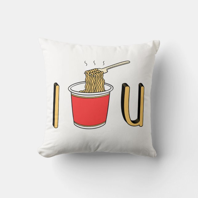 I Noodle U Throw Pillow (Front)
