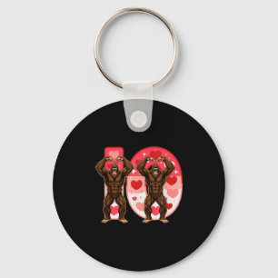 I-o Couples Matching Funny Bigfoot In Midwestern V Keychain