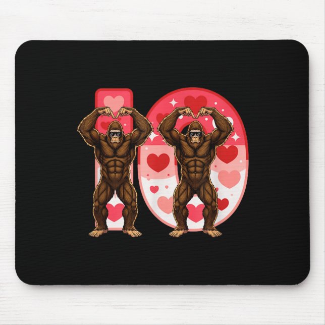 I-o Couples Matching Funny Bigfoot In Midwestern V Mouse Pad (Front)
