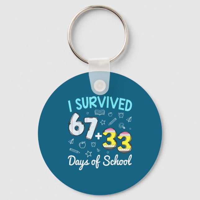 I Of Survived 67 33 Days School Keychain (Front)