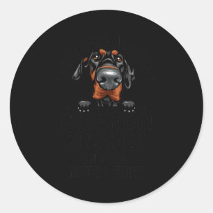 I Only Care About My Doberman Pinscher Funny Dog Classic Round Sticker
