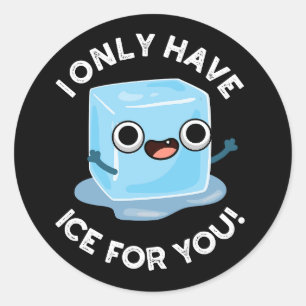 I Only Have Ice For You Funny Ice Cube Pun Dark BG Classic Round Sticker