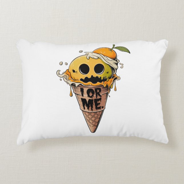 I OR ME, cute ice scream Accent Pillow (Front)