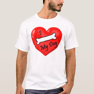 I (os) mon T-shirt de coeur de chien