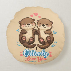 I otterly love you round pillow