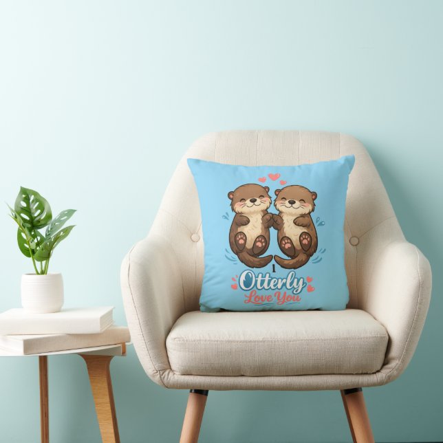 I otterly love you throw pillow (Chair)