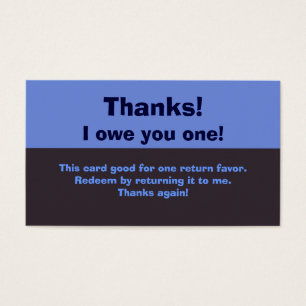 I Owe You A Favour