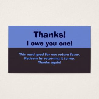 I Owe You A Favour