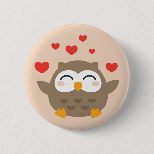 I Owl You Illustration 2 Inch Round Button (Front)
