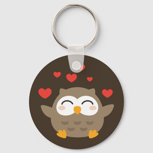 I Owl You Illustration Keychain (Front)