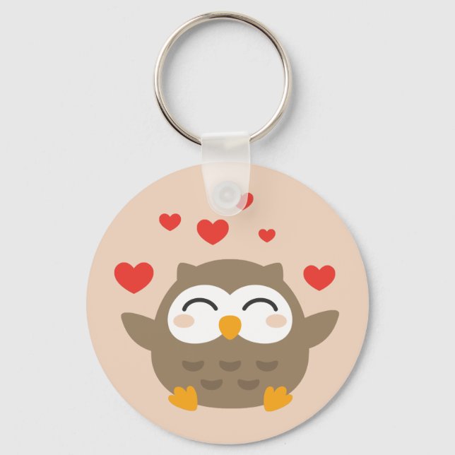 I Owl You Illustration Keychain (Front)