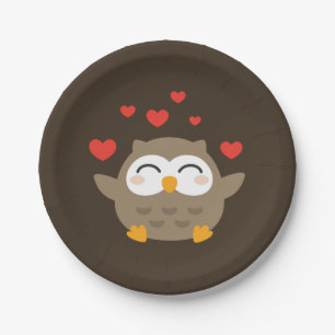 I Owl You Illustration Paper Plate