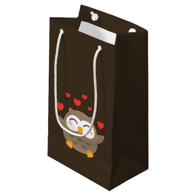 I Owl You Illustration Small Gift Bag (Front Angled)