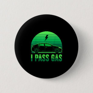 I P Gas Electric Car Funny Ev Vehicle Sunset Green 2 Inch Round Button